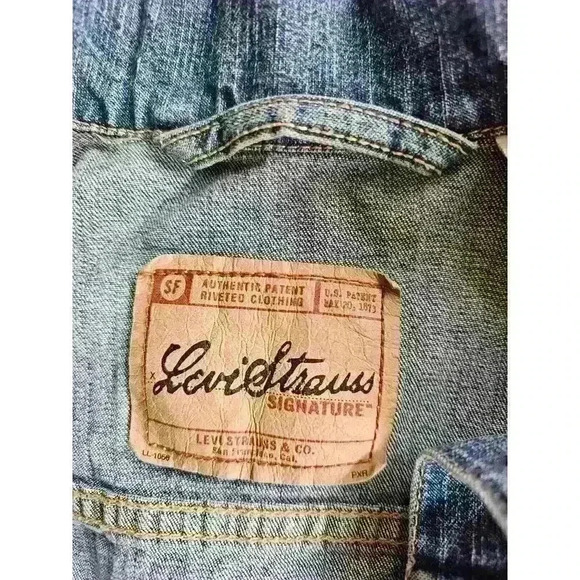Levi Strauss Signature Sz S Trucker Jean Jacket Womens Blue Denim - Picture 3 of 9